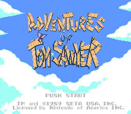 Adventures of Tom Sawyer title screenshot